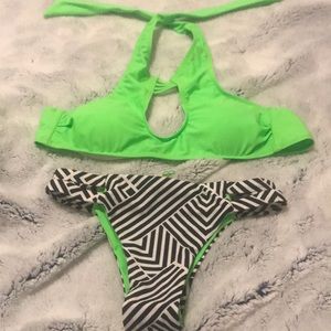 Lime green swimwear